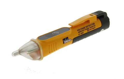 Non-Contact Voltage Tester 50-600V CAT IV 600V NCVT With LED Indicator and Audible Visual Alerts in yellow casing