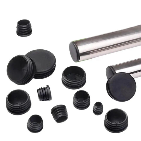 Assorted Adjustable Tube End Cap for Round Pipes 10 to 60mm with Heavy Duty Leveling Feet and Furniture Foot Support 50mm Size