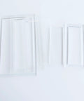 Top Shelf Rectangle Router Template Set For Custom Woodworking Builds Quarter Inch Clear Acrylic Jig with multiple jigs.