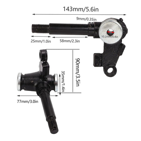Steering Strut Knuckle Spindle Pair Direct Fit Replacement 14mm Thread For 50cc 110cc 150cc Go Kart Drum Brake