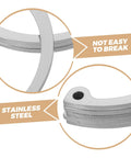 Close-up of 5 Piece Stainless Steel C Clip Retaining Ring Set For Pins Shafts And Studs Durable Internal Snap Ring Kit