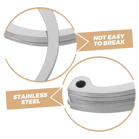 Close-up of 5 Piece Stainless Steel C Clip Retaining Ring Set For Pins Shafts And Studs Durable Internal Snap Ring Kit