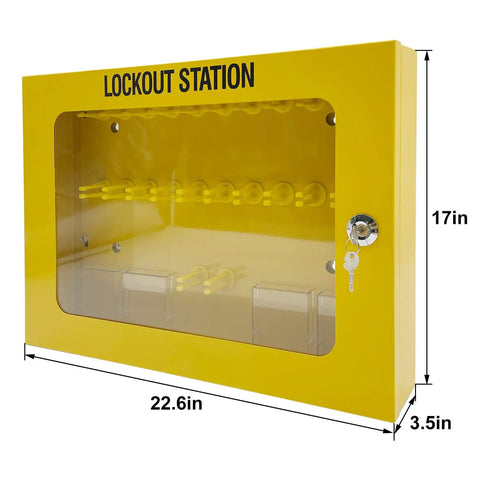 Heavy Duty Lockout Tagout Station Kit With Four Hasps Forty Tags Twenty Locks Numbered 1 To 20 Big Metal Station For Industrial Safety