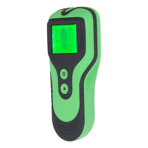 Mingzhe Stud Finder with 5 Modes LCD Display, green handheld device showing digital interface for detecting hidden objects.
