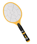 Electric Bug Zapper Fly Swatter 3000V USB Rechargeable Mosquito Racket With LED Light 2 Layer Mesh Large Size Yellow