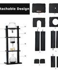Large Capacity Cold Brew Coffee Maker Tower With 1000ml Vertical Glass Carafe And Solid Wood Stand components and detachable design