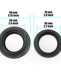 Two oil seals in sizes 80mm and 70mm for Heavy Duty Front Differential Carrier Seal and CV Axle Shaft Oil Seal Kit.