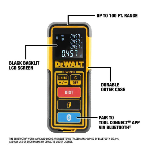 12V Max Cordless 3X360 Green Beam Line Laser With Bluetooth And Built-In Distance Meter Tool Auto-Leveling Accuracy And Magnetic Bracket showing a black backlit LCD screen and durable outer case.