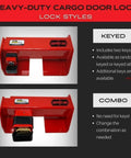 Heavy Duty Cargo Door Lock For Shipping Containers And Semi Trailers Powder Coated Steel Security Fits Vertical Door Bars 9 To 16 Inches Keyed Differently Durable Semi Truck Storage Lock