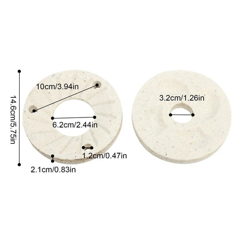 Two Pack Milling Discs for 150 Model Grain Grinders, Wet and Dry Slurry Milling Sheets with Measurements
