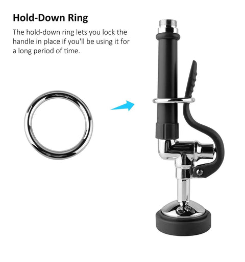 Pre Rinse Sprayer for Commercial Sinks With High Pressure Spray Valve Chrome Finish And Black Handle Pro Grade Beast Heavy Duty