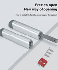 Push To Open Cabinet Latch Kit With Magnetic Door Catch And Drawer Closer Touch To Latch 2 Pack showing components including screws