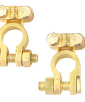 Heavy Duty Brass Battery Terminals Positive And Negative Hella Durable Universal Fit For Truck Boat Car Handles 300 Amps
