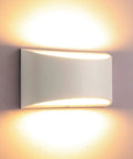 Lit Modern LED Up Down Wall Sconce 12W Dimmable Indoor Light in Warm White 3000K 1200 Lumens Aluminum Finish on wall