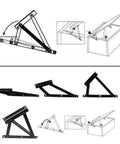 Bench Seat Hinges And Lift Spring Set For Bed Boxes And Chests, Pull Down Storage Lids, Galvanized Steel, 80 Degree Open