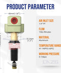 Auto Drain Air Line Filter Inline Pneumatic Water Trap For Air Compressor Systems, One Quarter Inch NPT, brass filter