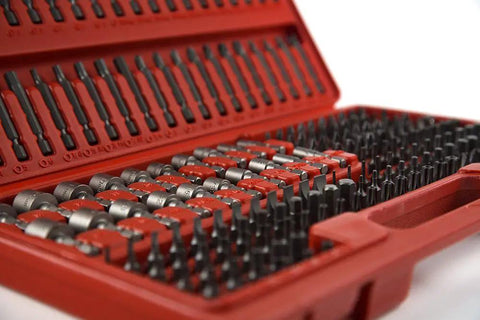 Master Bit Set 208-Piece Kit with Standard and Deep Bits, S2 Steel, in Red Blow Mold Carry Case for Repairs