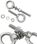 Go To Lifting Eye Bolt Kit In Stainless Steel 304 With M6 M8 M10 M12 M14 M16 Rings Includes Lock Nut Lock Washer And Flat Washer Heavy Duty Metal Screws 70 To 200mm Length For DIY Projects And Pro Jobs. 304 stainless steel eye bolt kit with rings, washers, and nuts