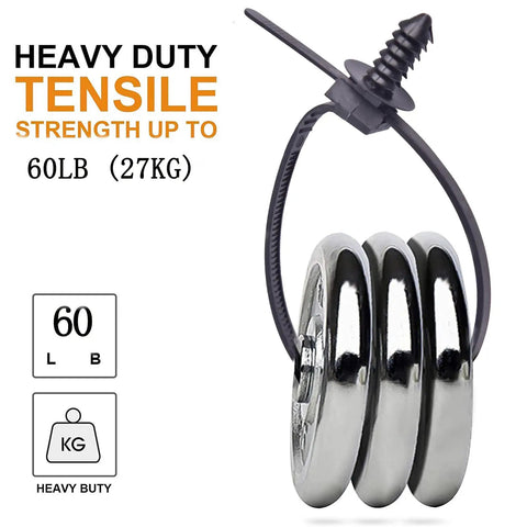 Heavy Duty Nylon Push Mount Cable Zip Ties Kit Workhorse Self Locking Design UV Resistant 160 Pcs tensile strength feature