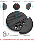 Ultra Slim Glass Break Alarm For Windows And Doors 125 dB Vibration Sensor Detector Anti Theft Home Security Kit Adjustable Sensitivity No False Alarms 4 Pack Black with switch and battery cover