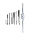 Top Notch Metric Hand Tap Wrench Set With Adjustable Reamer From M3 To M12, Bearing Steel grip and taps for precise threading.