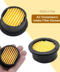 Pack Of 2 Air Compressor Silencers With Replacement Elements showing detail of one half inch PT thread intake filter silencer