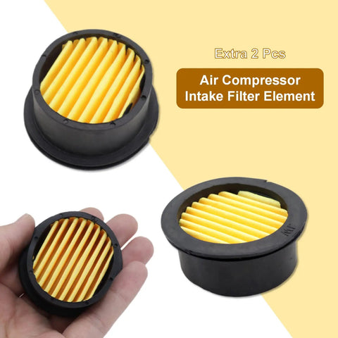 Pack Of 2 Air Compressor Silencers With Replacement Elements showing detail of one half inch PT thread intake filter silencer