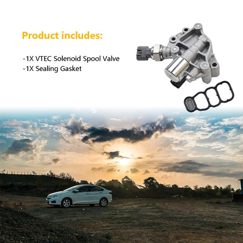 VVT Solenoid Spool Valve Kit with Gasket for Honda Accord Odyssey Pilot V6 3.0L 3.5L Engines, VTEC Solenoid, sky background