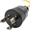 Close-up of Twist Lock L6-20P To NEMA 6-20R 6-15R Adapter Power Cord plug, 3 Ft, 12 AWG Copper, SJTW, 20 Amp, UL Listed
