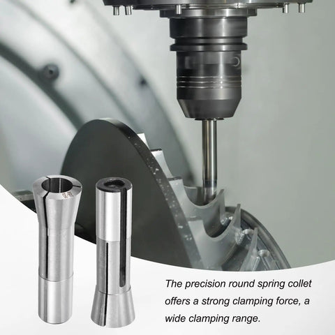 R8 Round Collet Mill Chuck Holder 20mm Precision CNC Engraving Lathe Tool Pro Grade with 7 16 UNF Thread in use on machine