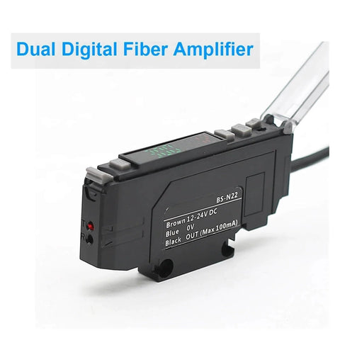 Optical Fiber Amplifier Sensor Photoelectric Switch With NPN PNP Outputs NO NC Adjustable High Sensitivity BS P22