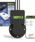 Pro200 Ultrasonic Tank Level Sensor with Bluetooth and wired connectivity for non-pressurized tanks, shown with smartphone app