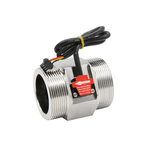 2 Inch Stainless Steel Hall Flow Sensor Water Flow Meter for Garden Hose with wires and brass body