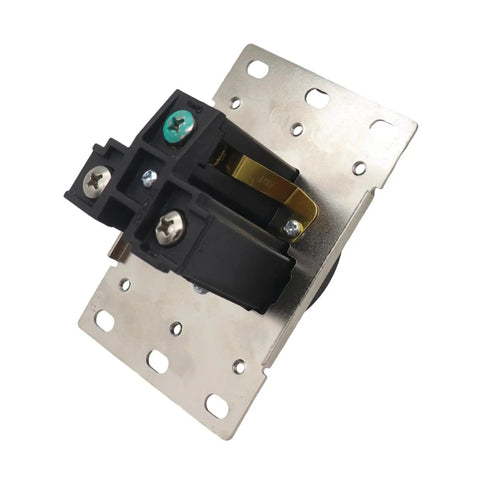 Heavy Duty Nema 6 50R Power Outlet For Welders And Home Workshops Featuring No Fuss Surface Flush Mounting Quick Install 50 Amp Electrical Socket Tough As Nails Galvanized Steel close-up showing metal base and terminal connections.