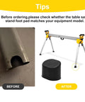 Beefed-Up Heavy Duty Miter Saw Stand Feet Replacement For DWX Series with Rubber Foot Pads Before and After Comparison