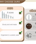 Comparison chart highlighting benefits of Six Size Wood Screws Kit For Cabinet, Furniture And DIY Projects over others.