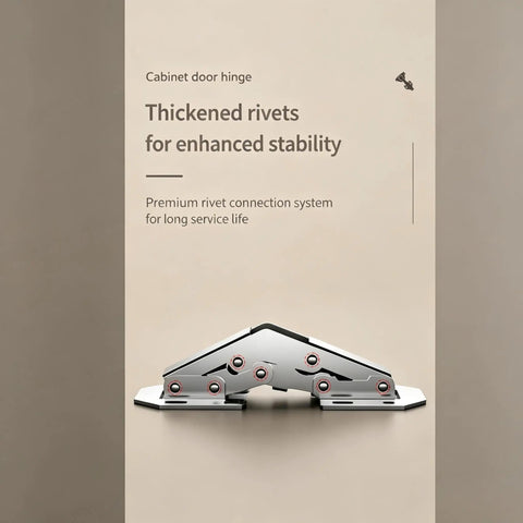 Soft Close Hidden Surface Mount Cabinet Hinges No Pre Drilled 8 Pack with thickened rivets for stability