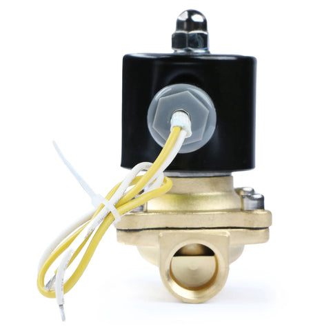 Heavy Duty Brass Electric Solenoid Valve Half Inch 110V AC Normally Closed With Viton Seal For Air Gas Fuel And Oil
