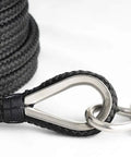 3/8 Inch Nylon Double Braided Anchor Line With Stainless Steel Thimble, 100Ft Black Marine Rope For Boats Up To 27 Feet