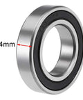 Beefy Deep Groove Ball Bearing 6007-2RS 35mm Bore 62mm OD 14mm Width Double Sealed Chrome Steel ABEC 3 side view