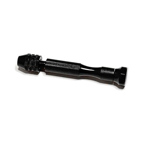 Paper Bead Roller And Quilling Tool With Three Interchangeable Tips For Easy Bead Making, black handle, side view.