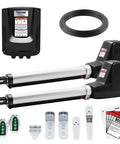 Dual Swing Gate Opener For Medium Duty Gates Up To 18 Feet Per Arm, AC Powered Driveway Gate Operator Kit components