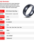 RFID UID Ring 125KHz And 13.56MHz Black Ceramic Smart Finger Ring For Access Control with specifications list
