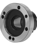 Close-up of 80mm Carbon Steel Collet Chuck For CNC Milling Lathe Engraving Machines, Secure Fixing Accessory With Backing Plate Mount.