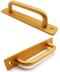 Two Pack Gold Aluminum Barn Door Handles Set 5.83 Inch Sliding Door Pulls For Wardrobes And Cabinets Easy Two Hole Mount