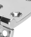 Close-up of 316 Stainless Steel Door Hinge With Five Holes 76 By 38mm Mirror Polished Finish showing hinge and holes