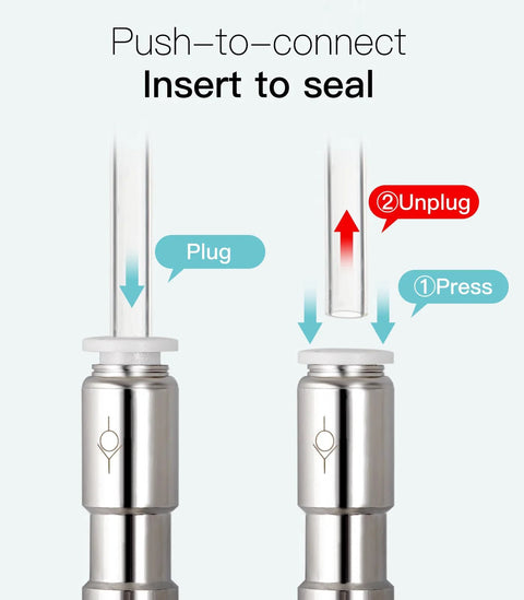 Clscea metal aquarium check valves, 2-pack, chrome-plated, push-to-connect fittings