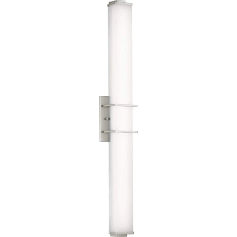 Phase 2.2 LED Bath Vanity Light With White Acrylic Shade Modern Brushed Nickel Finish 36 Inch Dimmable Sleek Powder Room Fixture