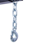 Heavy Duty 2 Ton Folding Engine Hoist Cherry Picker Shop Crane hook and chain detail, designed for lifting automotive parts.