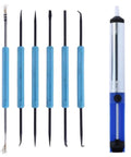 7 Piece Solder Aid Tool Kit For DIY PCB Desoldering And Circuit Board Repair Includes Solder Sucker Desoldering Pen Tin Lead Tips